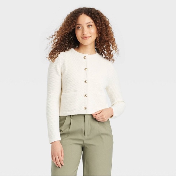 a new day Sweaters - Women's Lady Cardigan - A New Day Cream